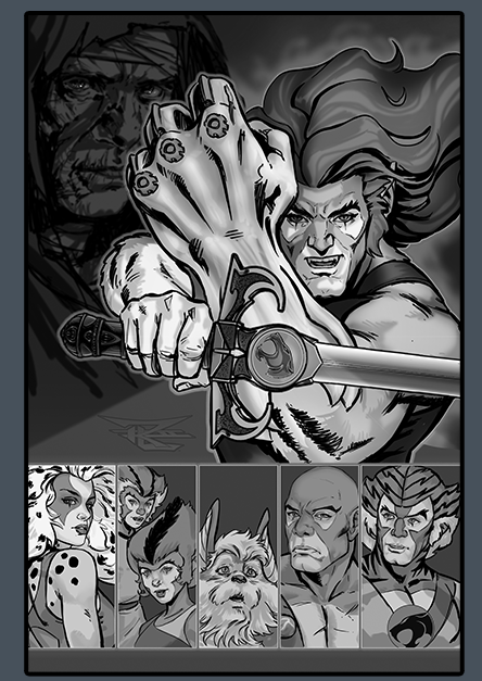 Thundercats #1 Ron Leary Exclusive variant covers Black and white